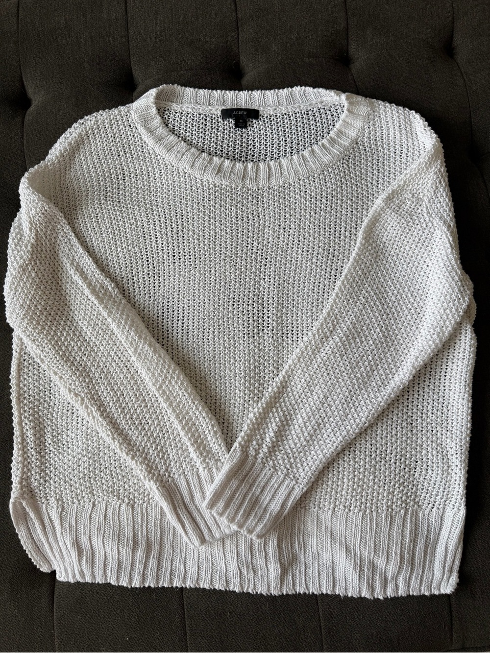 J. Crew White Open Knit Beach Sweater